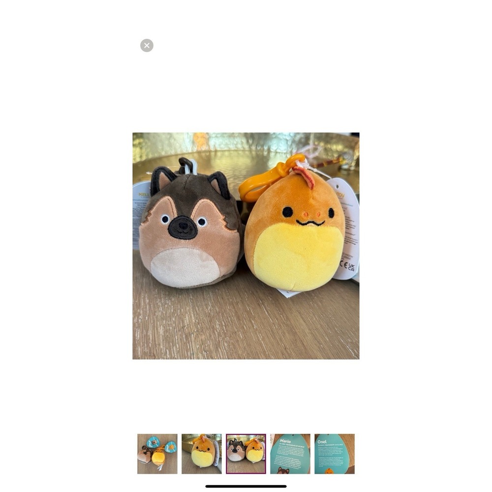 Squishmallows Keychains Set of 2 Plush Toys New With Tags